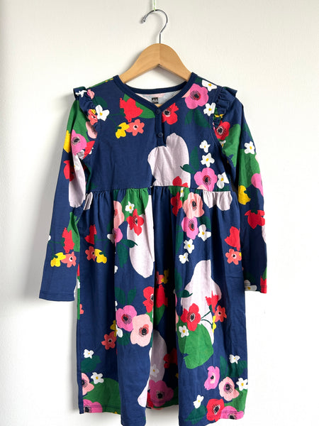 Tea Collection Long Sleeve Blue Floral Dress • 7-9 years