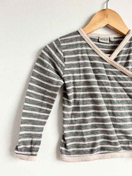 Wheat Kids Merino Striped Kimono Top • 18-24 months