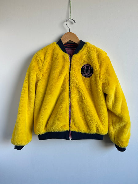 Marc Jacobs Reversible Fuzzy Yellow/Metallic Bomber Jacket • 8-11 years