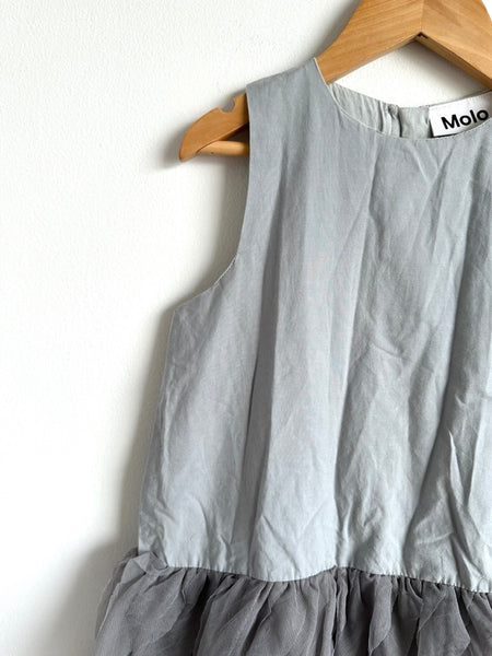 Molo Grey Tank Dress with Tulle Tiered Skirt • 5-6 years
