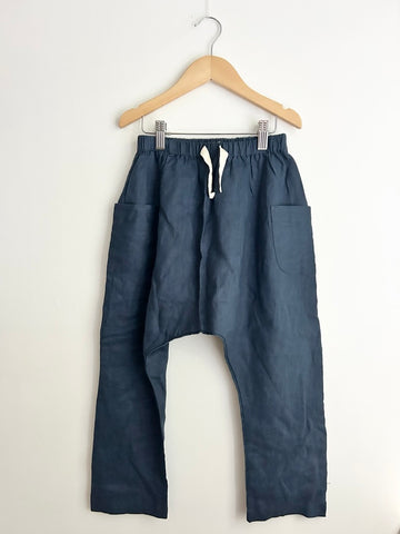 NEW Petits Vilains Linen Drop Crotch Pants • 6-7 years