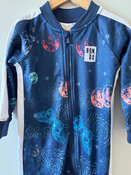 NEW Bonds Zip Up Space Romper • 18-24 months