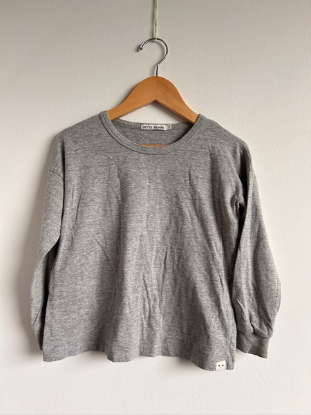 Petits Vilains Long Sleeve Grey Shirt • 4-5 years