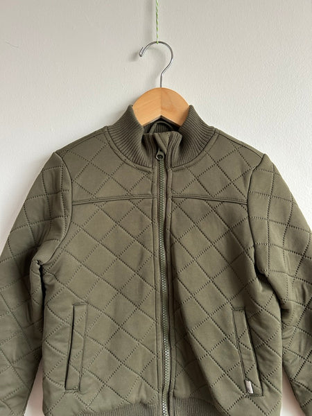 Wheat Olive Green Fleece Lined Quilted Jacket • 5-6 years