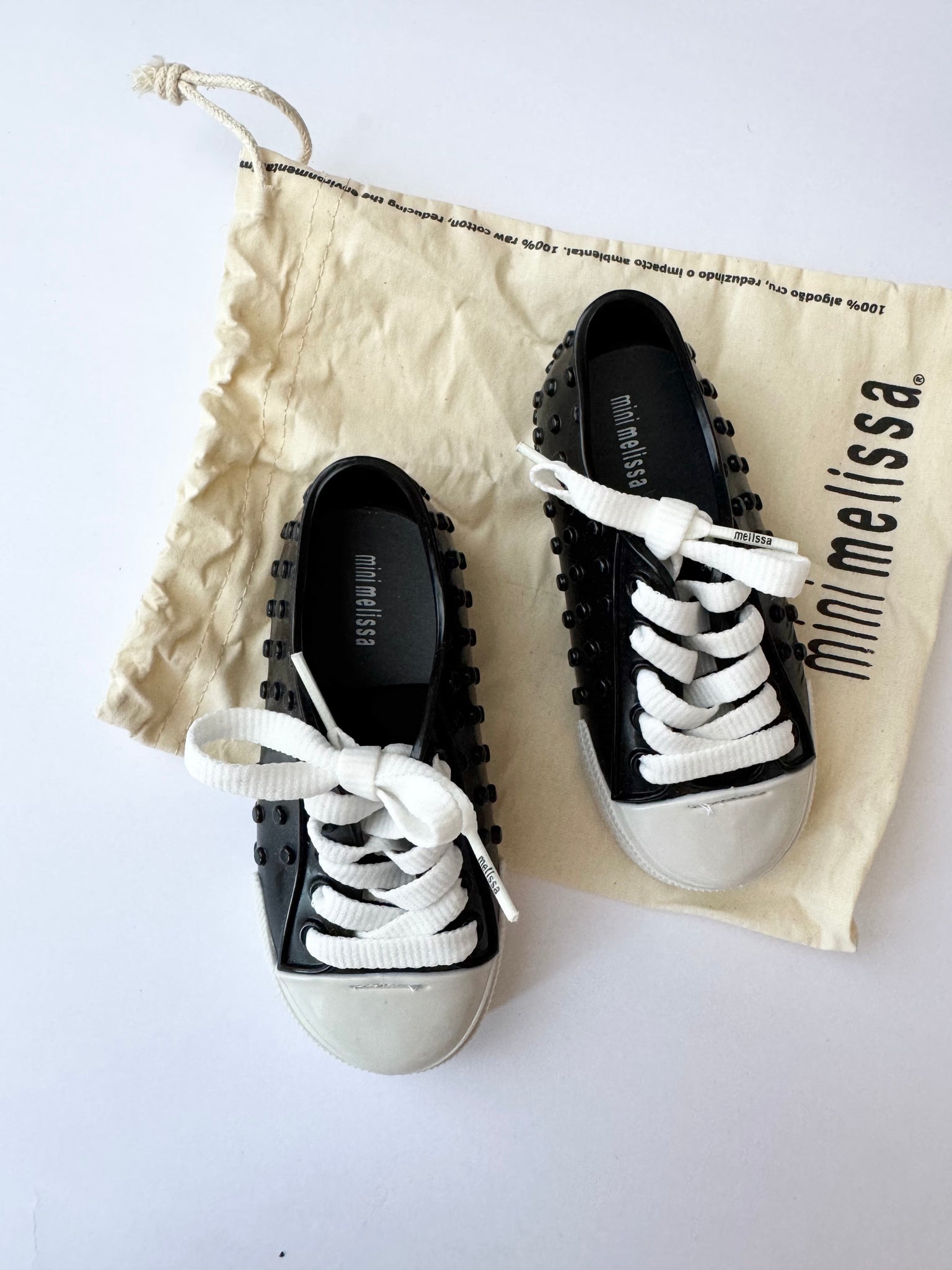 NEW Mini Melissa Lace Up Plastic Shoes • 7/8c