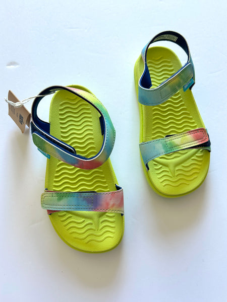 NEW Native Charly Neon Yellow and Rainbow Sandals • 11c