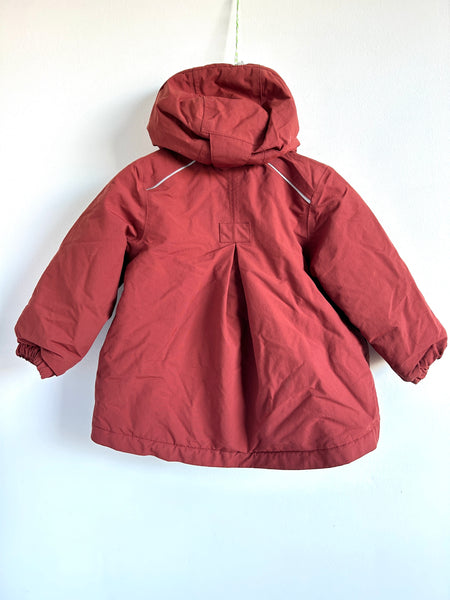 Wheat Maroon and Floral Lined Jacket • 18 months