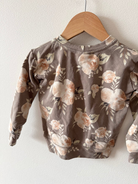 Jax and Lennon Brown Floral Long Sleeve Top • 18-24 months