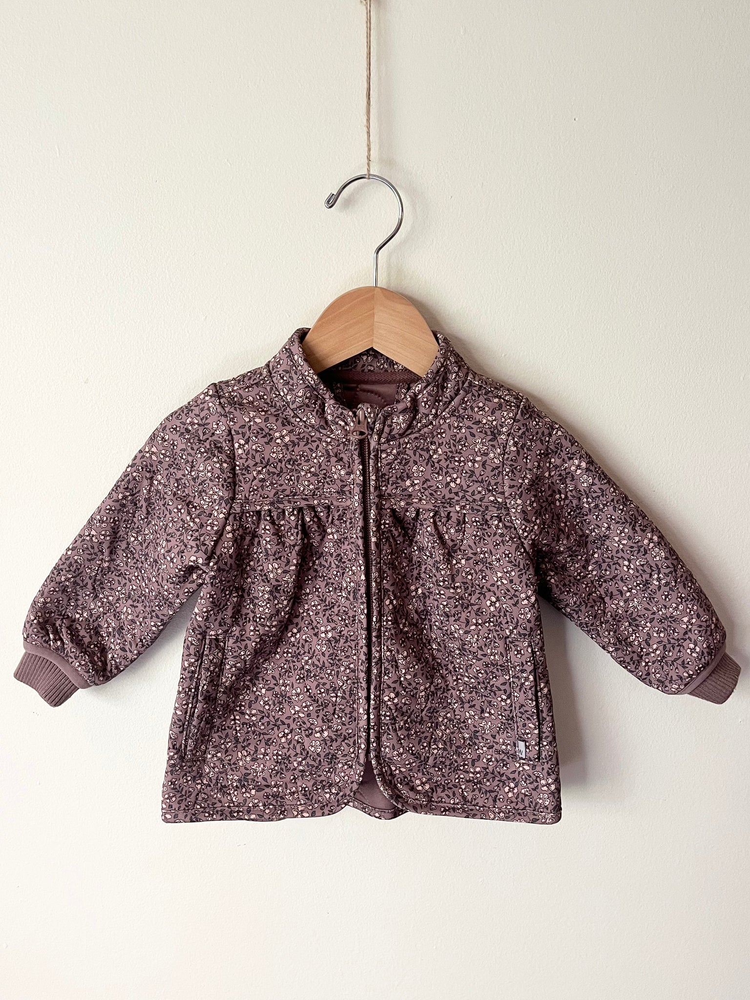 Wheat Floral Quilted Jacket • 9-12 months