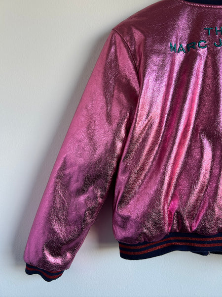 Marc Jacobs Reversible Fuzzy Yellow/Metallic Bomber Jacket • 8-11 years