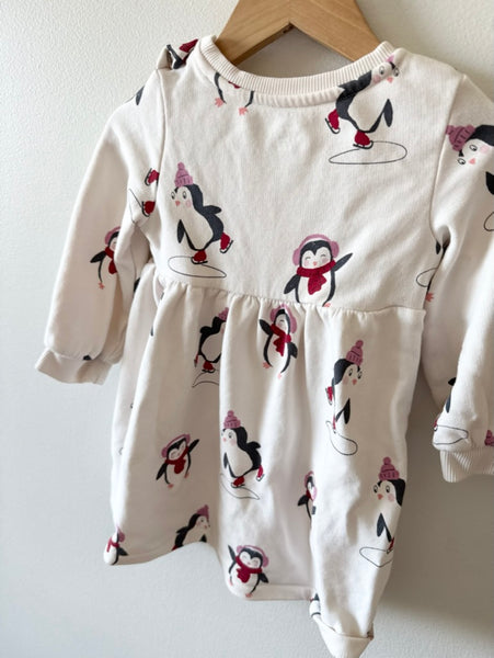 Penguin Long Sleeve Dress • 1-2 years