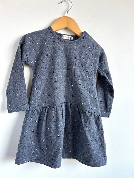 NEW Miles Grey Paint Splatter Peplum Dress • 24 months