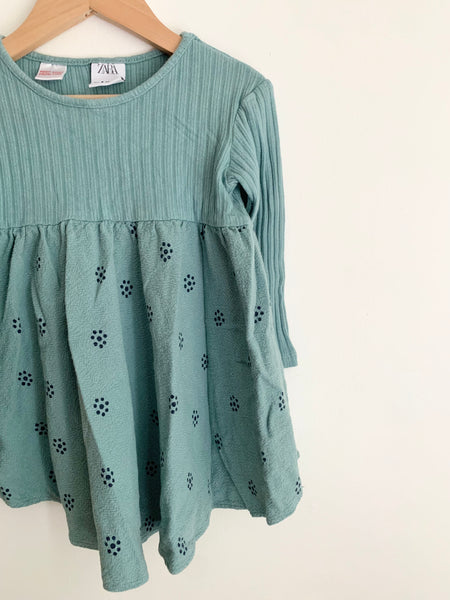 Zara Blue Long Sleeve Dress • 9-18 months