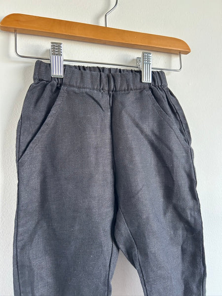 Haven Kids Black Linen Trousers • 12-24 months