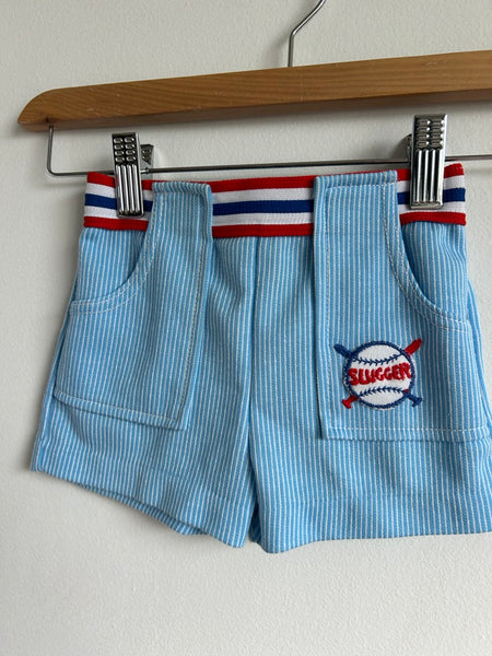 Vintage Carter's Slugger Striped Shorts • 1-2 years