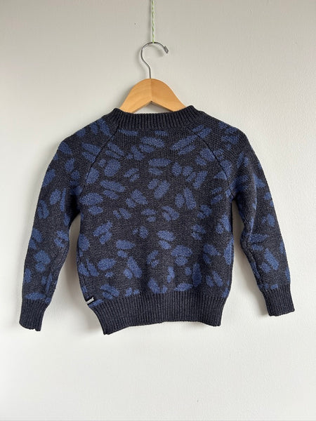 Bonds Knit Blue and Grey Patterned Sweater • 4-5 years