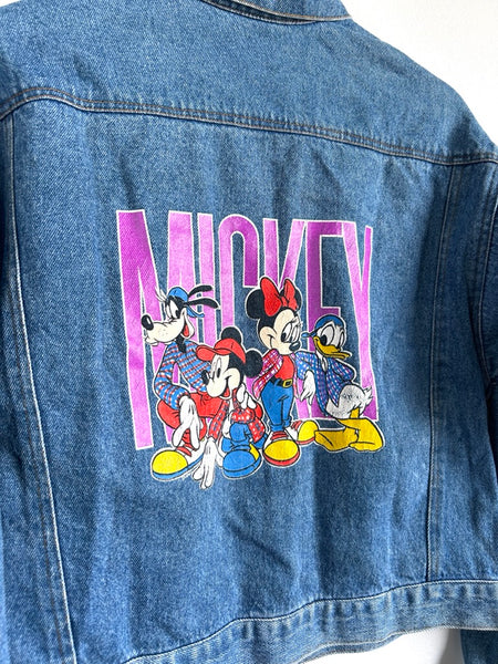 Vintage Multiprint Mickey Denim Jacket • 9-12 years