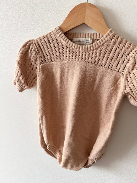Quincy Mae Cream Eyelet Bubble Romper • 6-12 months