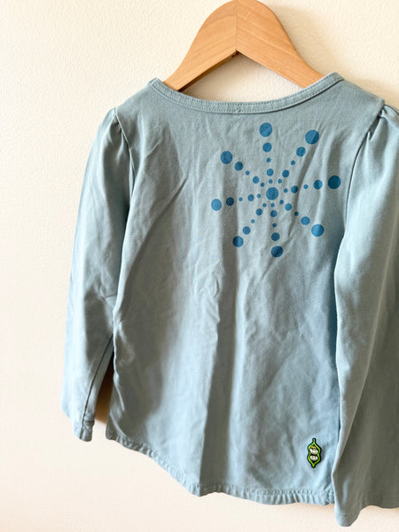 PK Beans Blue Long Sleeve Top • 5-6 years