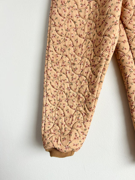 Wheat Quilted Yellow Floral Pants • 4-5 years