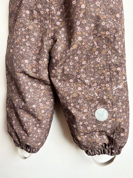 Wheat Kids Brown, Purple, and Pink Floral Nickie Snowsuit • 2-3 years
