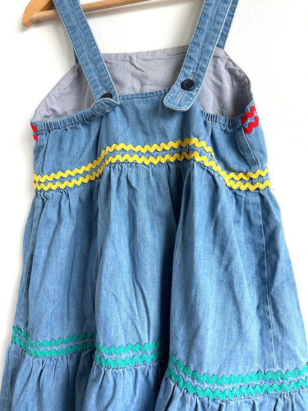 Mini Boden Tank Dress Chambray with Rick Rack • 8-10 years