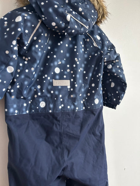 NEW Reima Blue and White with Faux Fur on Hood Snowsuit • 4 years (104cm)