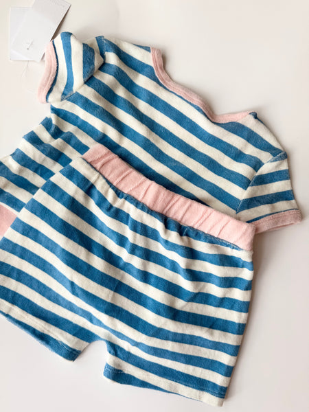 NEW Nordstrom 2pc Striped Terry Shorts Set • 1-2 years
