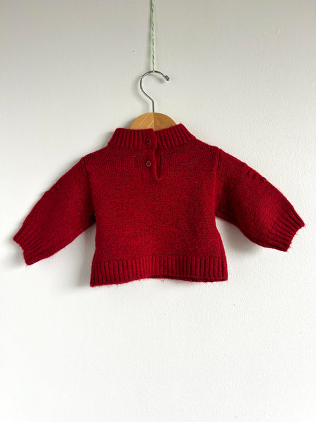 Gap Red Mockneck Textured Sweater • 0-3 months