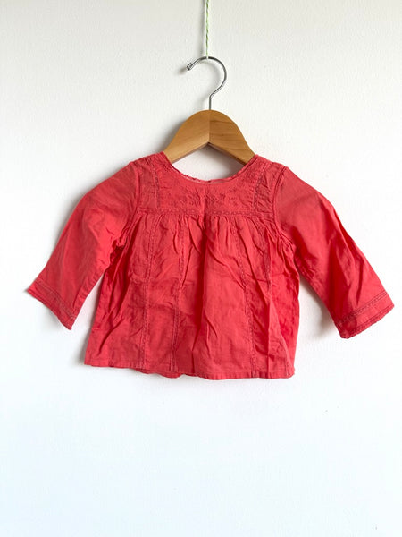 Bonpoint Coral Long Sleeve Embroidered Tunic • 12 months