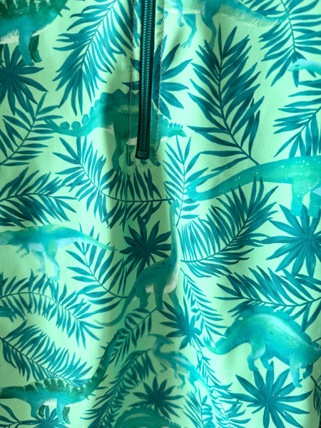 Honeysuckle Dino Green Rashguard Top • 6-7 years