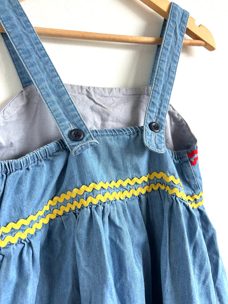 Mini Boden Tank Dress Chambray with Rick Rack • 8-10 years