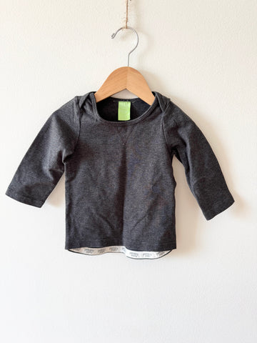 PK Beans Grey Long Sleeve Cotton Top • 12-18 months
