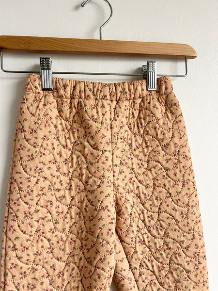 Wheat Quilted Yellow Floral Pants • 4-5 years