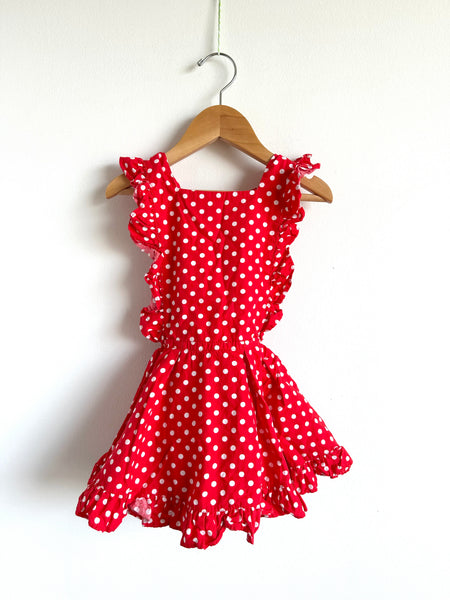Numi Red Polkadot Pinafore Style Dress • 3 years