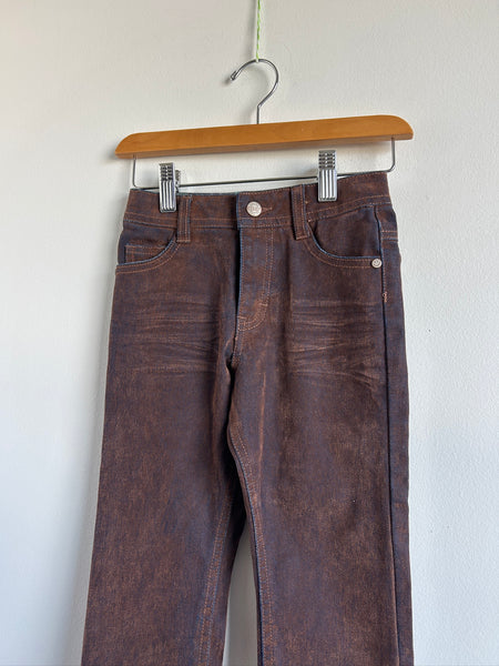 Souris Mini Brown Stretchy Jeans with Cactus on Pocket • 4-5 years