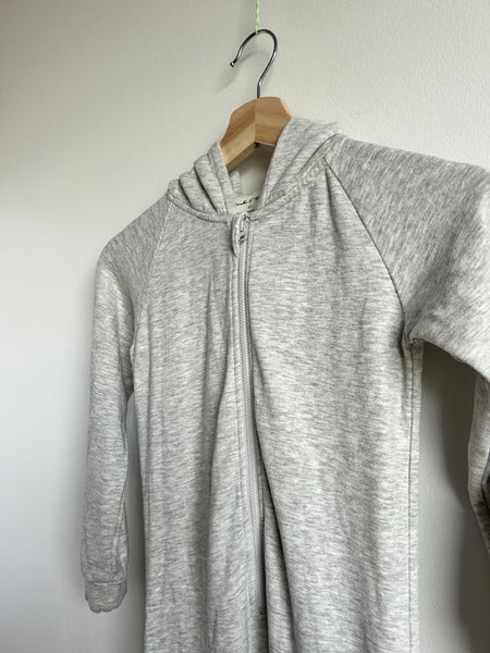 Bambi and Birdie Hooded Soft Grey Romper • 6-7 years