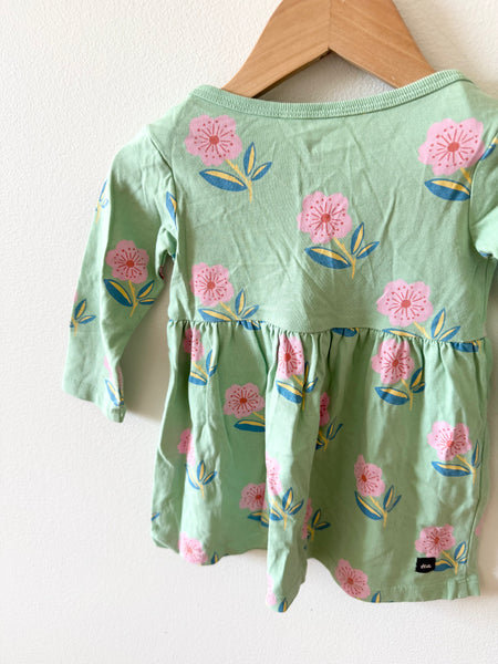 Tea Collection Green Floral Dress • 6-12 months