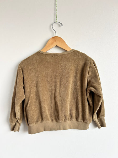 The Simple Folk Brown Terry Zip Up Sweatshirt • 4-5 years