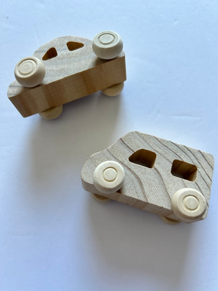 Tiny Wooden Cars x2