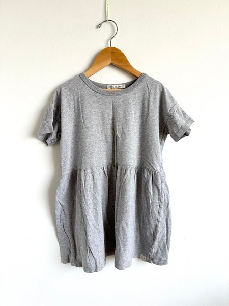 Petits Vilains Grey T-Shirt Dress Cotton • 4-6 years