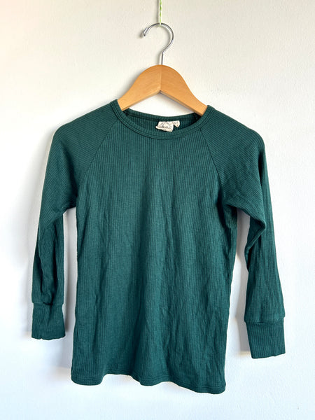 Beau and Arrow Green Ribbed Long Sleeve • 6-7 years