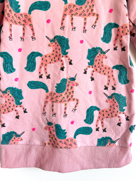 Minti Melbourne Pink Unicorn Sweater Dress • 5-6 years