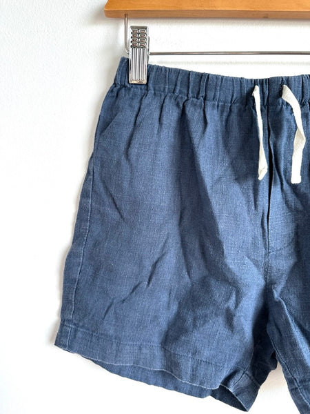 Petits Vilains Blue Linen Shorts • 10-11 years