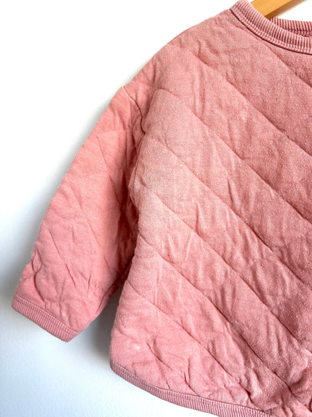 Souris Mini Pink Quilted Crew Neck • 18-24 months