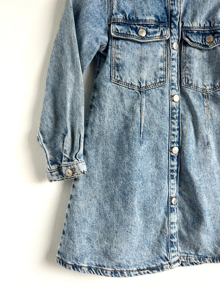Zara Long Sleeve Denim Dress with Collar • 4-5 years