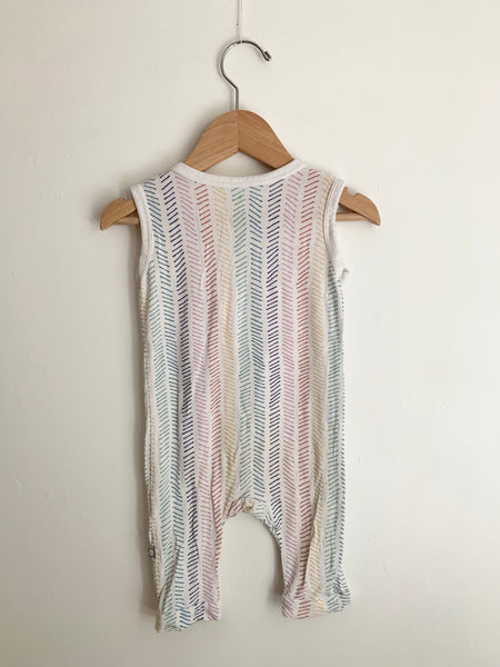 Kyte Rainbow Striped Tank Romper • 12-18 months