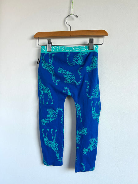 NEW Bonds Blue Ribbed Cotton Animal Pants • 18-24 months