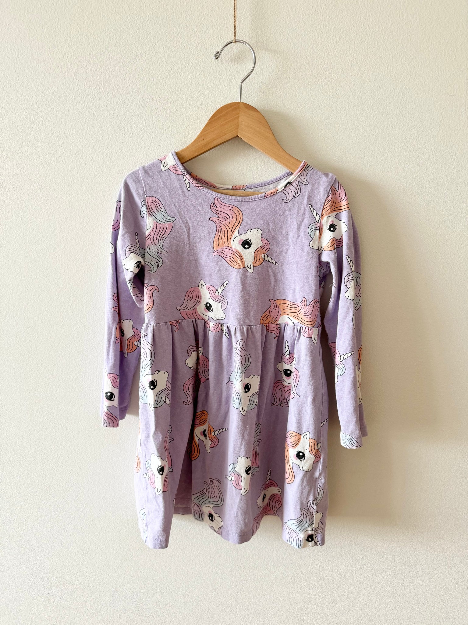 H&M Unicorn Long Sleeve Dress • 4-6 years