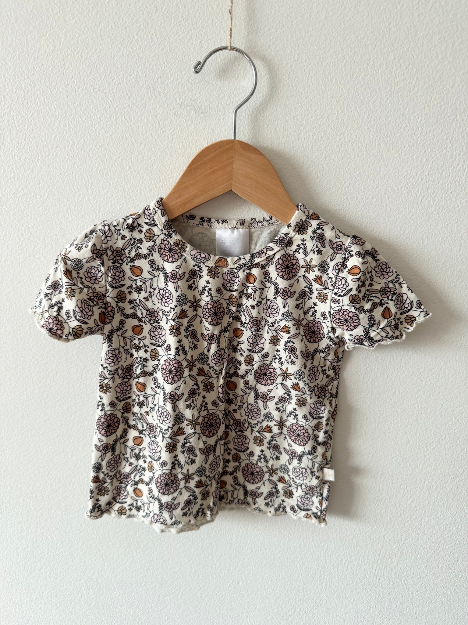 Jax and Lennon Floral Lettuce Hem T-Shirt • 6-12 months